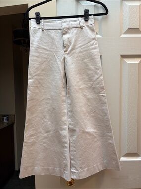 Frame trousers Cream High-Rise Wide Leg Trousers cropped EUC size 0